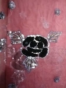 Beautiful Pink Embellished Saree with peticot, blo