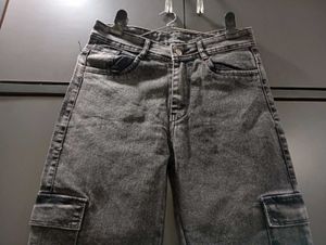 322. Grey Cargo Jeans for women