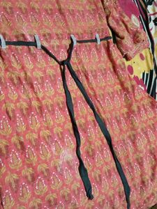 3/4 Sleeves Cotton Long Gown