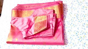 Pink &amp; Gold Saree