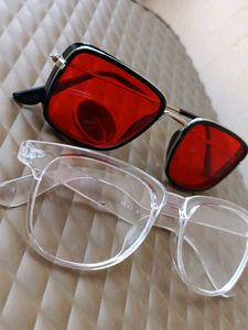 Combo Of Red &amp; Transparent White Chasma