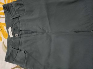 Grey Korean Trouser And Red Crop Top