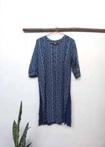Blue Bandhani Print Kurti