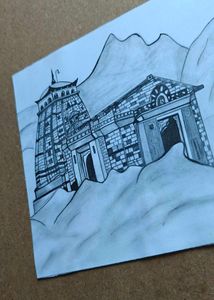 Kedarnath Temple Pencil Sketch