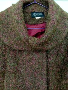 Brown Boucle Wool Coat