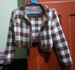 Two Piece Cropped Cardigan