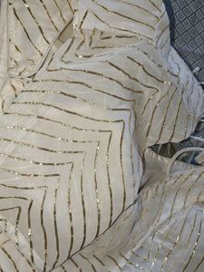 Elegant White &amp; Gold Blouse