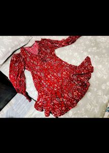 Red Floral Mini Dress