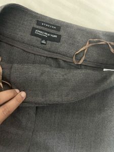 Elegant Grey Wide Leg Trousers