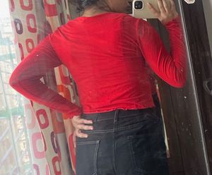 Red Long Sleeve Top
