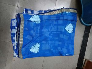 Elegant Blue Floral Saree