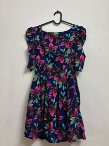 Chic Floral Puff Sleeve Mini Dress