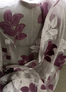 Set Of 2 Long Elegant Floral Embroidered Curtai