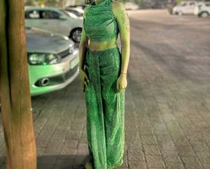 Green Shimmer Co-ord Set For Women