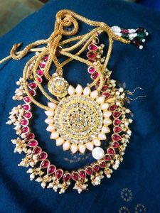 Red Stone & Pearl Necklace