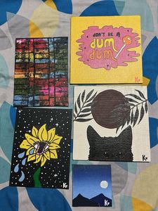 Set of 5 Mini Art Canvases