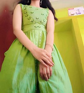 Lime Green Embroidered Dress