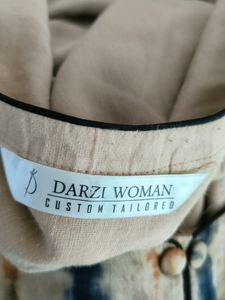 Dark Beige Embroidery Kurta Set (Women's)