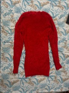 Red Fuzzy Mini Dress