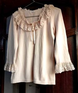 Lace Trim Cotton Top