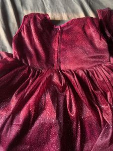 Wine Wedding Wear Fancy Frok Baby
