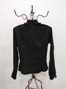 Ruffled Black Blouse