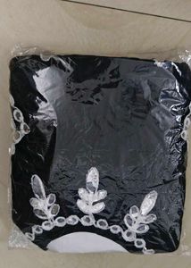 Black mirror-embellished top and bottom set
