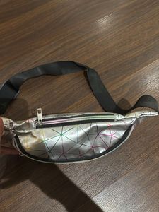 Geometric Silver Fanny Pack