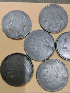 Rare Coins 1and 2 Rupees(Combo 6 Coin