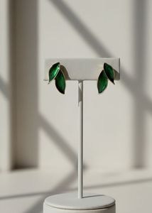 Waterproof | Leaf Design Resin Stud Earrings