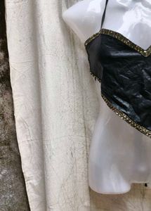 Black Embellished Halter Top