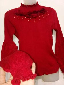 Korean Style Sweater Rose Design 🌹