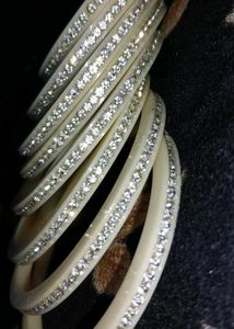 Elegant Stone-Studded Bangle Set