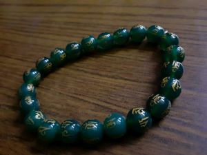 New Green Agate Om Mani Padme Hum Bracelet
