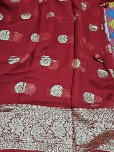 Georgette Saree  With Blouse  Same Sare