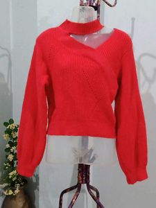 Red Cropped Sweater