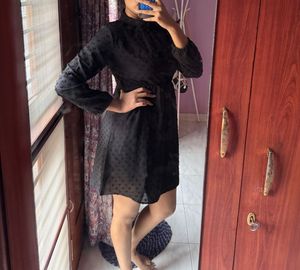 Black Mock Neck Dress