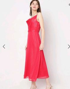 Vero Moda Red Cowl Neck Midi Dress