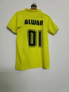 Yellow Sport T-Shirt with Reflective Stripes