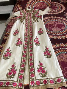 Ivory Dress Wid Multi Handwork