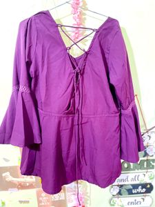 Bell Sleeve V-Neck Top