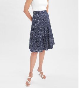 De Facto Navy Polka Dot Skirt