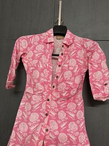 Pink Floral Kurta