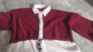Women’s Two-Tone Collared Button-Down Tunic Top