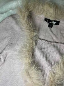 Vintage Fur Trim Cardigan
