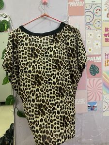 Leopard Print Button-Up Top