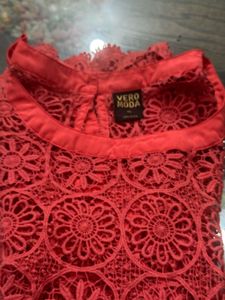 Vero Moda Coral Lace Tank Crochet Top