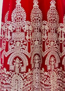 Red Embroidery Anarkali Kurta