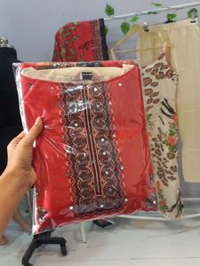 Brand New heavy chinon Mirror Work suit set