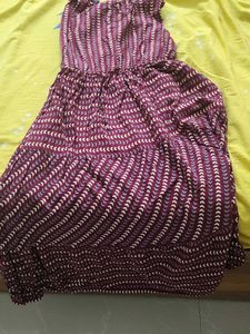 Burgundy Patterned Dress